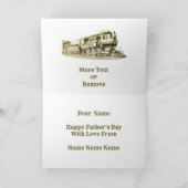 ヴィンテージ蒸気機関車の父の日 カード (内部)