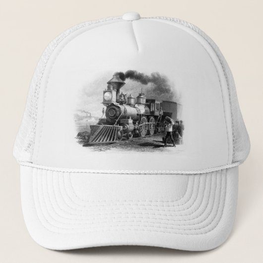 ヴィンテージ蒸気機関車の鉄道ファン キャップ (正面)