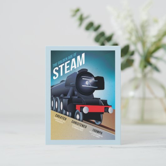 ヴィンテージ蒸気機関車はがき ポストカード (スタンド正面)