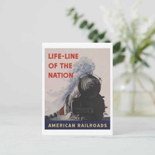 ヴィンテージ蒸気機関車はがき ポストカード (スタンド正面)