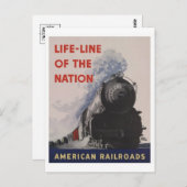 ヴィンテージ蒸気機関車はがき ポストカード (正面/裏面)