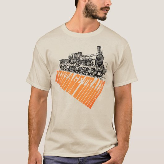 ヴィンテージ蒸気機関車グラフィック Tシャツ (正面)