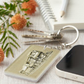 ヴィンテージ蒸気機関車スケッチ キーホルダー (正面右)