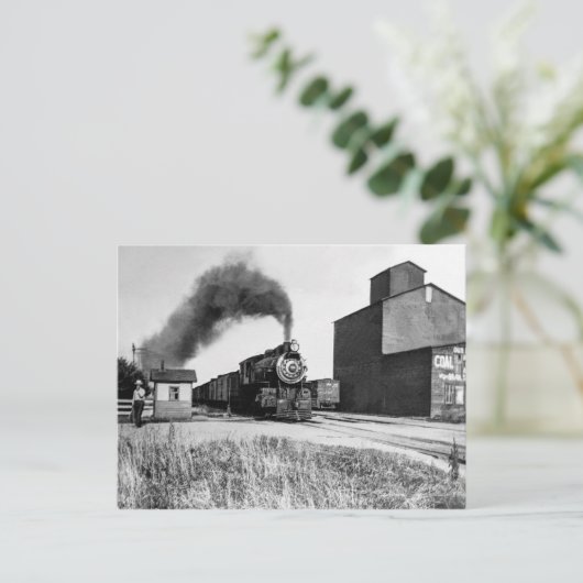 ヴィンテージ蒸気機関車ピュアアメリカーナフォトプリン ポストカード (スタンド正面)