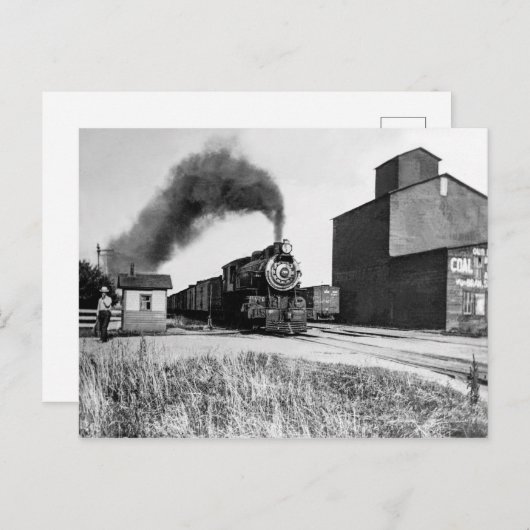ヴィンテージ蒸気機関車ピュアアメリカーナフォトプリン ポストカード (正面/裏面)