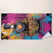 ヴィンテージ蒸気機関車ポップアートスプラッシュ