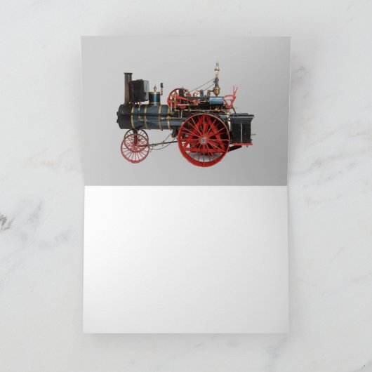 ヴィンテージ蒸気機関車ミュージカル父の日 カード (内部)