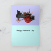ヴィンテージ蒸気機関車ミュージカル父の日 カード (内部)
