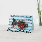 ヴィンテージ蒸気機関車ミュージカル父の日 カード (正面)