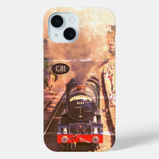 ヴィンテージ蒸気機関車モノグラム Case-Mate iPhoneケース (裏面)
