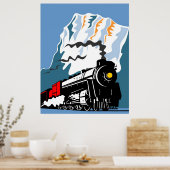 ヴィンテージ蒸気機関車レトロポスター ポスター (キッチン)