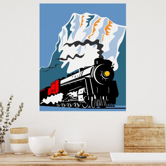 ヴィンテージ蒸気機関車レトロポスター ポスター (キッチン)