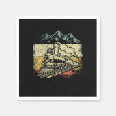 ヴィンテージ蒸気機関車機関車機関士 スタンダードカクテルナプキン (正面)