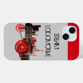 ヴィンテージ蒸気機関車赤グレー Case-Mate iPhoneケース (裏面 (横))