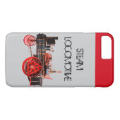 ヴィンテージ蒸気機関車赤グレー Case-Mate iPhoneケース (裏面(横))