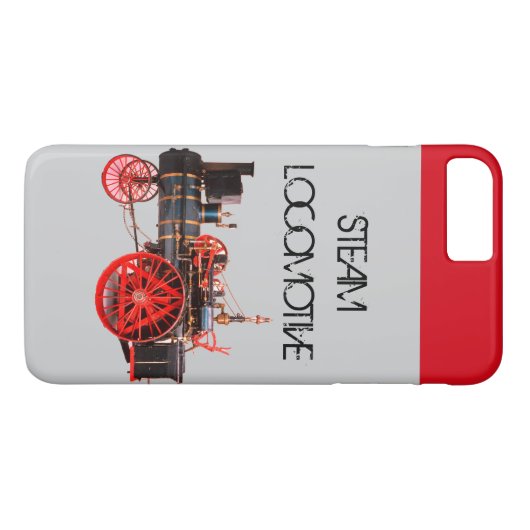 ヴィンテージ蒸気機関車赤グレー Case-Mate iPhoneケース (裏面(横))