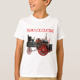 ヴィンテージ蒸気機関車赤白 Tシャツ