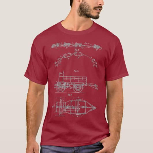 ヴィンテージ蒸気機関車鉄道模型 Tシャツ (正面)