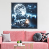 ヴィンテージ蒸気機関車 キャンバスプリント (インサイチュ (リビング))