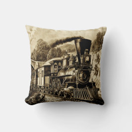 ヴィンテージ蒸気機関車 クッション