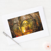 ヴィンテージ蒸気機関車 – ヘッドライト 長方形シール (封筒)