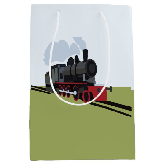 ヴィンテージ蒸気機関車 ミディアムペーパーバッグ (正面)