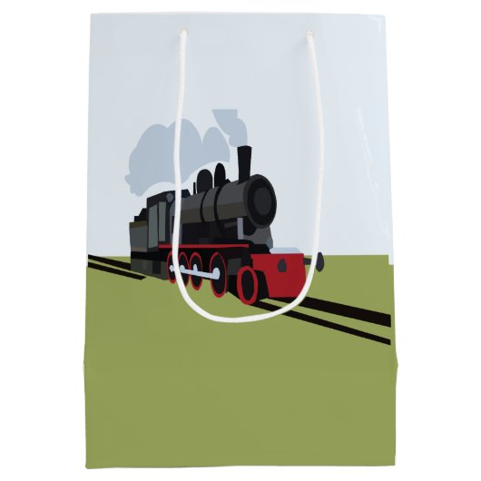 ヴィンテージ蒸気機関車 ミディアムペーパーバッグ (裏面)