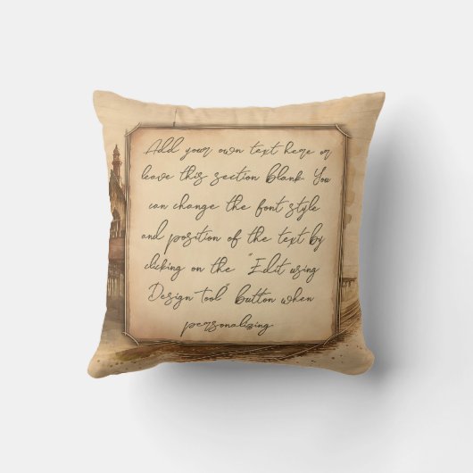 ヴィンテージ蒸気機関車/機関車アート。ドライバーギフト クッション (裏面)