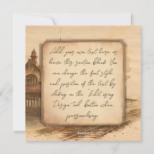 ヴィンテージ蒸気機関車/機関車アート。ドライバーギフト シーズンカード (裏面)