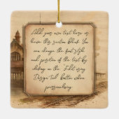 ヴィンテージ蒸気機関車/機関車アート。ドライバーギフト セラミックオーナメント (裏面)