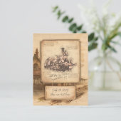 ヴィンテージ蒸気機関車/機関車アート。ドライバーギフト ポストカード (スタンド正面)