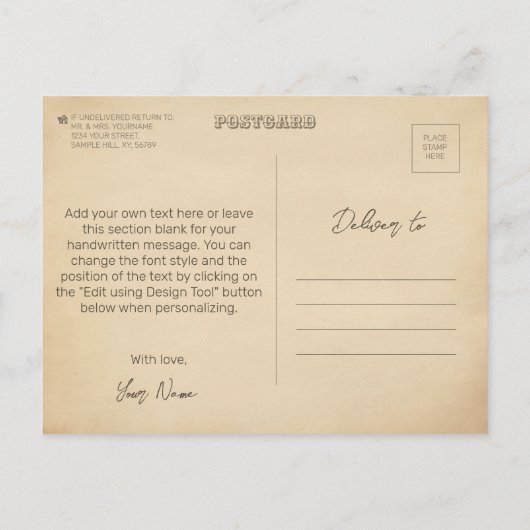 ヴィンテージ蒸気機関車/機関車アート。ドライバーギフト ポストカード (裏面)