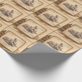 ヴィンテージ蒸気機関車/機関車アート。ドライバーギフト ラッピングペーパー (角)