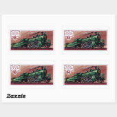 ヴィンテージ蒸気機関車 長方形シール (シート)