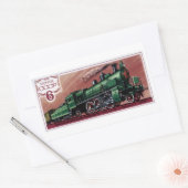 ヴィンテージ蒸気機関車 長方形シール (封筒)