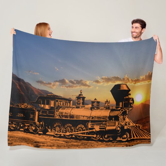 ヴィンテージ蒸気機関車CPRR 229 フリースブランケット (インサイチュ)