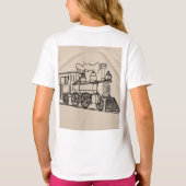 ヴィンテージ蒸気機関車Tシャツデザイン Tシャツ (裏面)