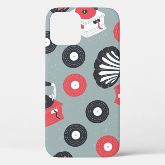 ヴィンテージ蓄音機の手を継ぎ目なく引いた Case-Mate iPhoneケース (裏面)
