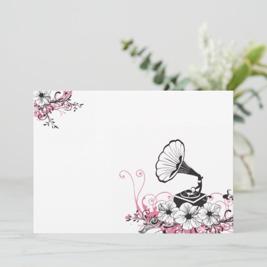 ヴィンテージ蓄音機の招待状 招待状 (スタンド正面)