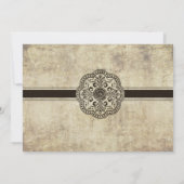 ヴィンテージ蓄音機の結婚式招待状 ライトブルー 招待状 (裏面)