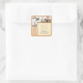 ヴィンテージ蔵書票バーズオンフェンスピーチトリム スクエアシール (バッグ)