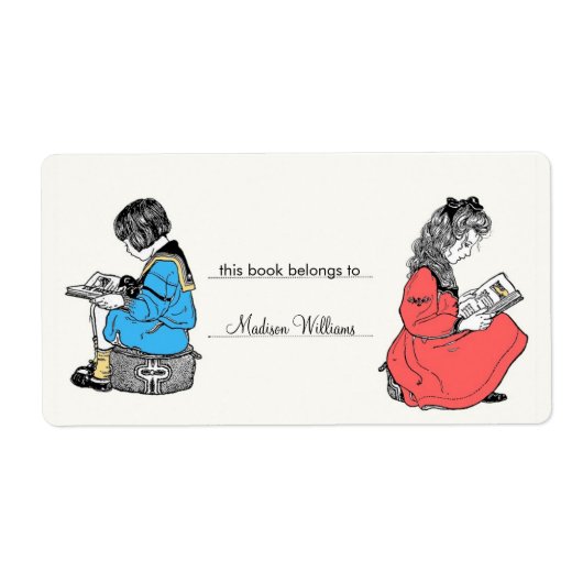 ヴィンテージ蔵書票パーソナライズされたブックラベル ラベル (正面)