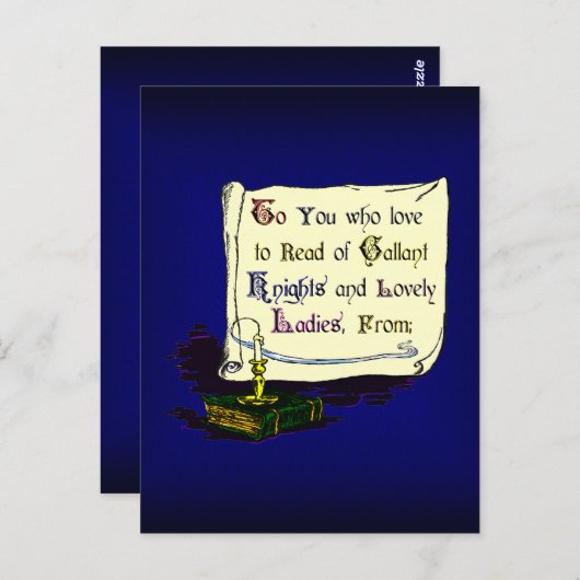 ヴィンテージ蔵書票リーダプレゼンテーションカード ポストカード (正面/裏面)