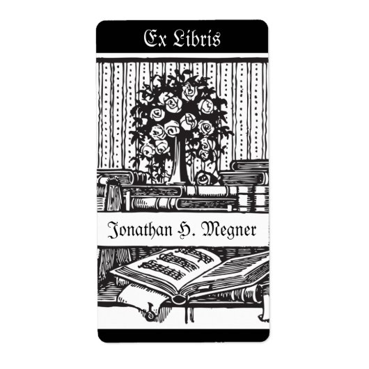 ヴィンテージ蔵書票音楽，木，本 ラベル (正面)