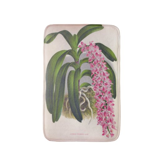 ヴィンテージ薄紫オーキッドアエリーズフィールドインジリンデニア バスマット (正面縦)