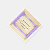 ヴィンテージ薄紫スクロールキンセアニラ スタンダードカクテルナプキン (角)