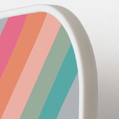 ヴィンテージ薄紫ストライプチャーム（名前） ピックルボールラケット (左詳細)