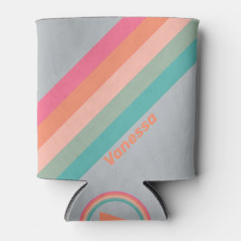 ヴィンテージ薄紫ストライプチャーム（名前） 缶クーラー