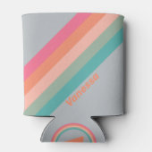 ヴィンテージ薄紫ストライプチャーム（名前） 缶クーラー (裏面)