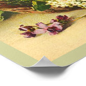 ヴィンテージ薄紫バスケットバイキャサリンクラインプリント ポスター (角)